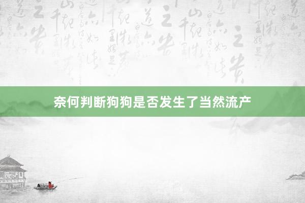 奈何判断狗狗是否发生了当然流产